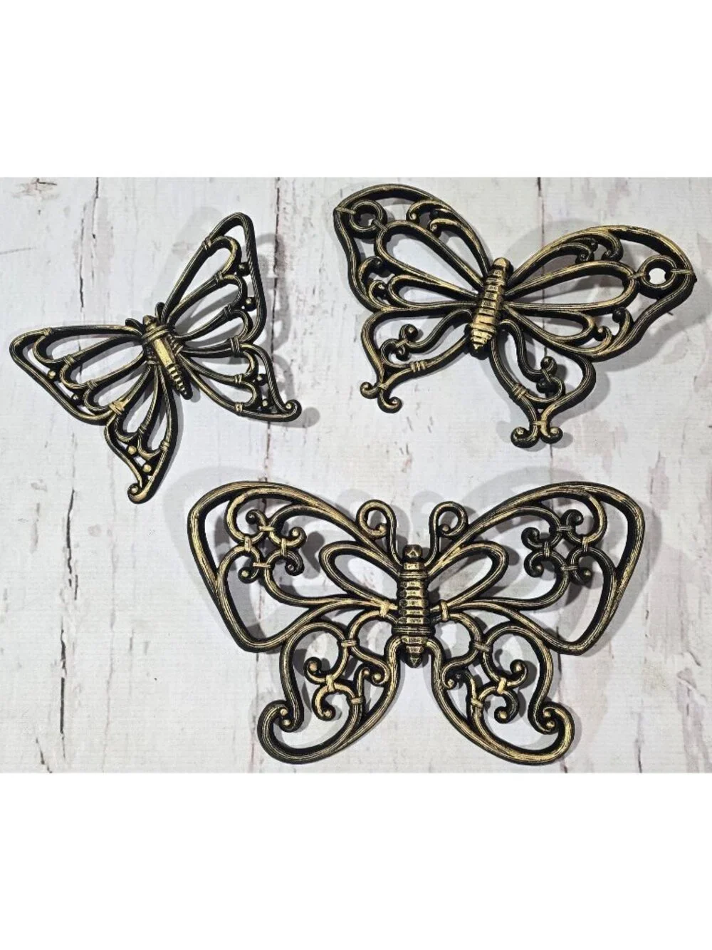 3 Upcycled Homco Butterfly Wall Art Dark Academia Cottagecore Figures Eclectic